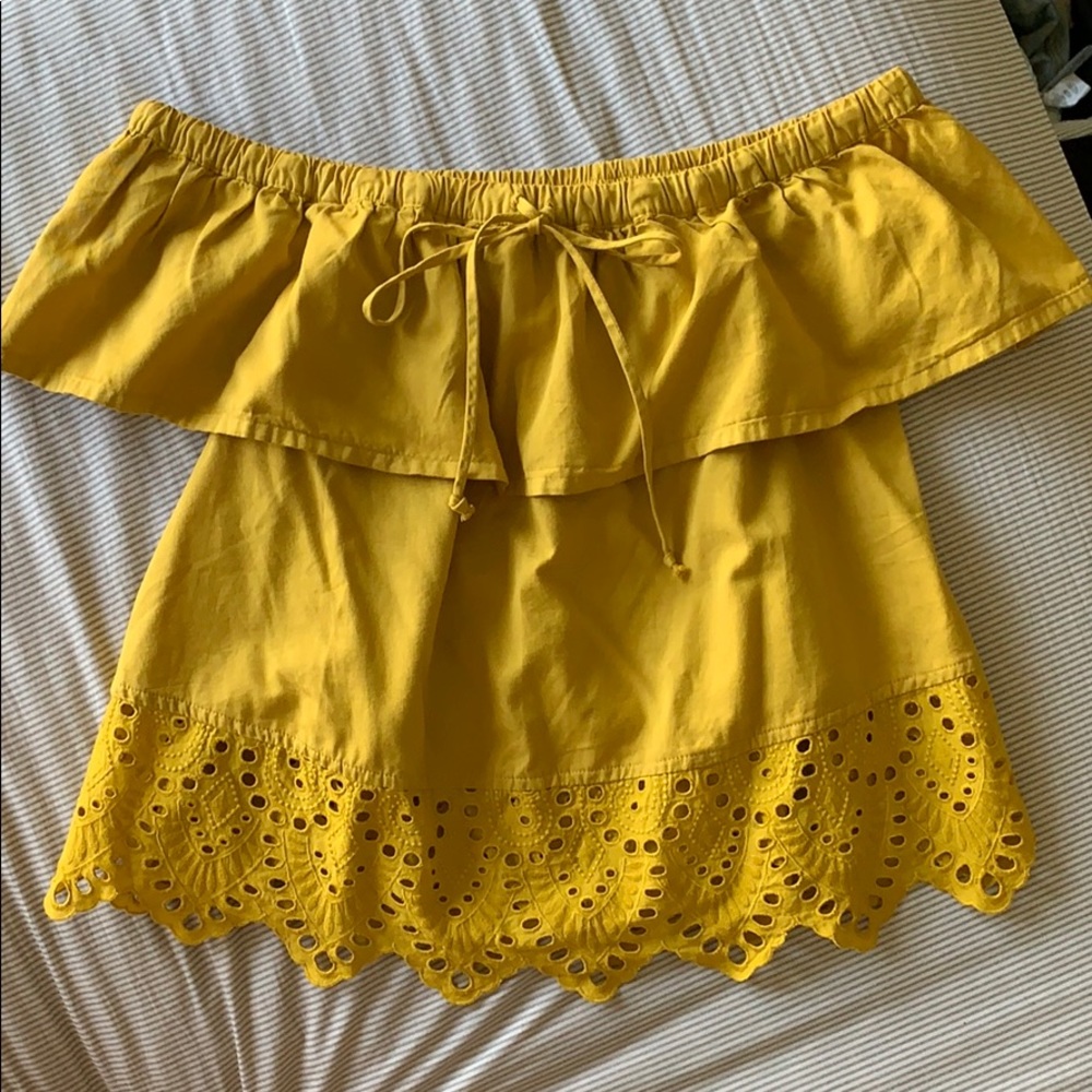 MADEWELL BALCONY EYELET OFF THE SHOULDER TOP